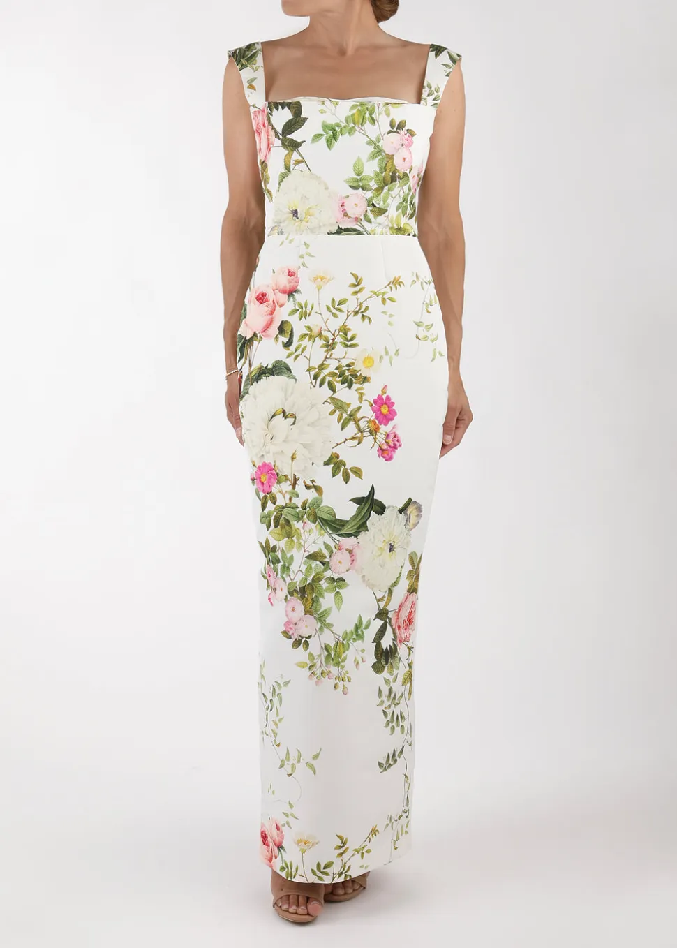 OTM Exclusive: Bridal Midi Dress in White Floral