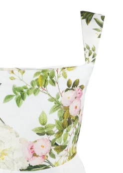 OTM Exclusive: Bridal Midi Dress in White Floral