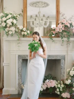OTM Exclusive: Bridal Silk Faille Midi Dress in White