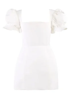 OTM Exclusive: Bridal Silk Faille Mini Dress in White