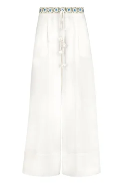 OTM Exclusive: Carnation Pants in White & Blue