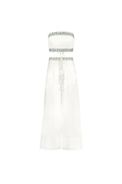OTM Exclusive: Carnation Pants in White & Blue