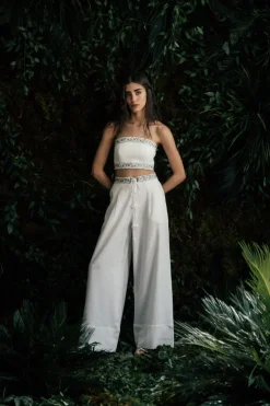 OTM Exclusive: Carnation Pants in White & Blue