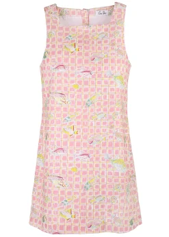 OTM Exclusive: Classic Mini Shift Dress in Pink Fishing Net