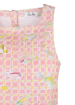 OTM Exclusive: Classic Mini Shift Dress in Pink Fishing Net