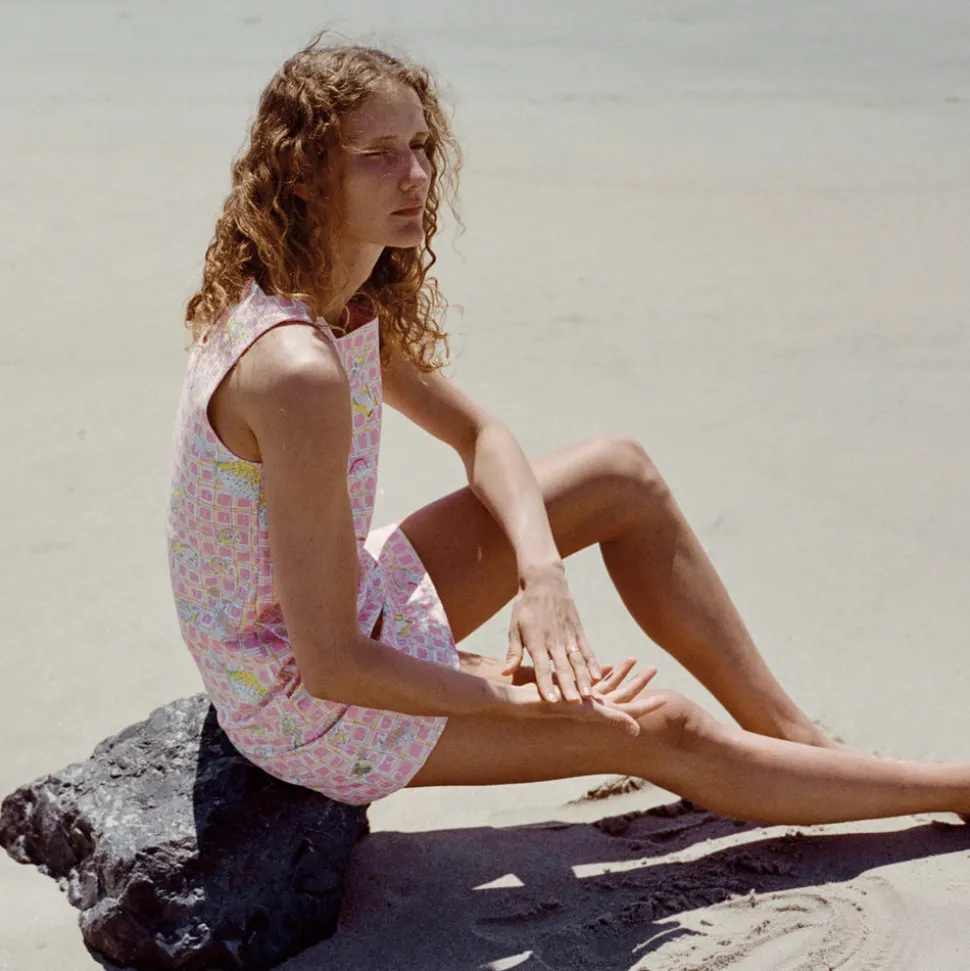 OTM Exclusive: Classic Mini Shift Dress in Pink Fishing Net
