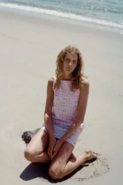 OTM Exclusive: Classic Mini Shift Dress in Pink Fishing Net