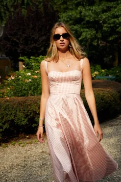 OTM Exclusive: Daphne Dress in Pink Gingham