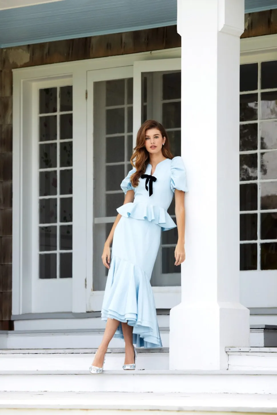 OTM Exclusive: Diana Skirt in Blue Moire