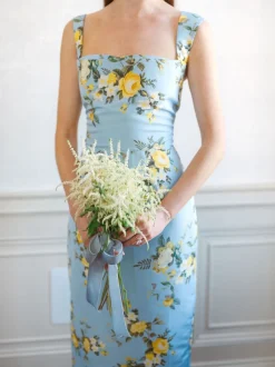 OTM Exclusive: Dress in Blue & Yellow Floral