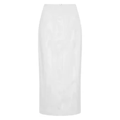 OTM Exclusive: Effie Pencil Skirt in White Ottoman