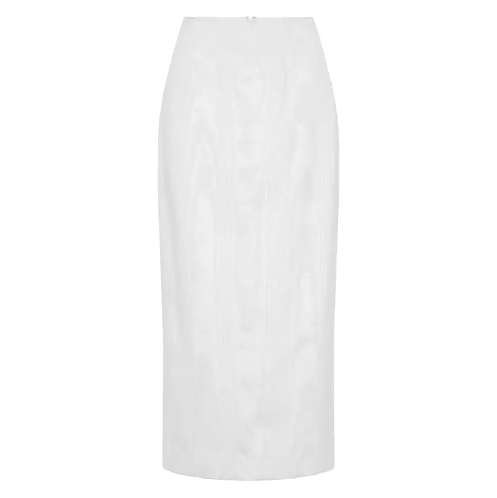 OTM Exclusive: Effie Pencil Skirt in White Ottoman