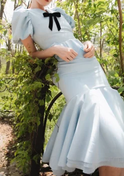 OTM Exclusive: Freddie Blouse in Blue Moire