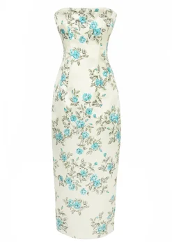 OTM Exclusive: Leila Floral Dress in Blue Turquoise
