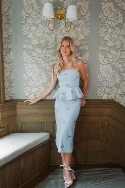 OTM Exclusive: Mina Skirt in Baby Blue & Ivory