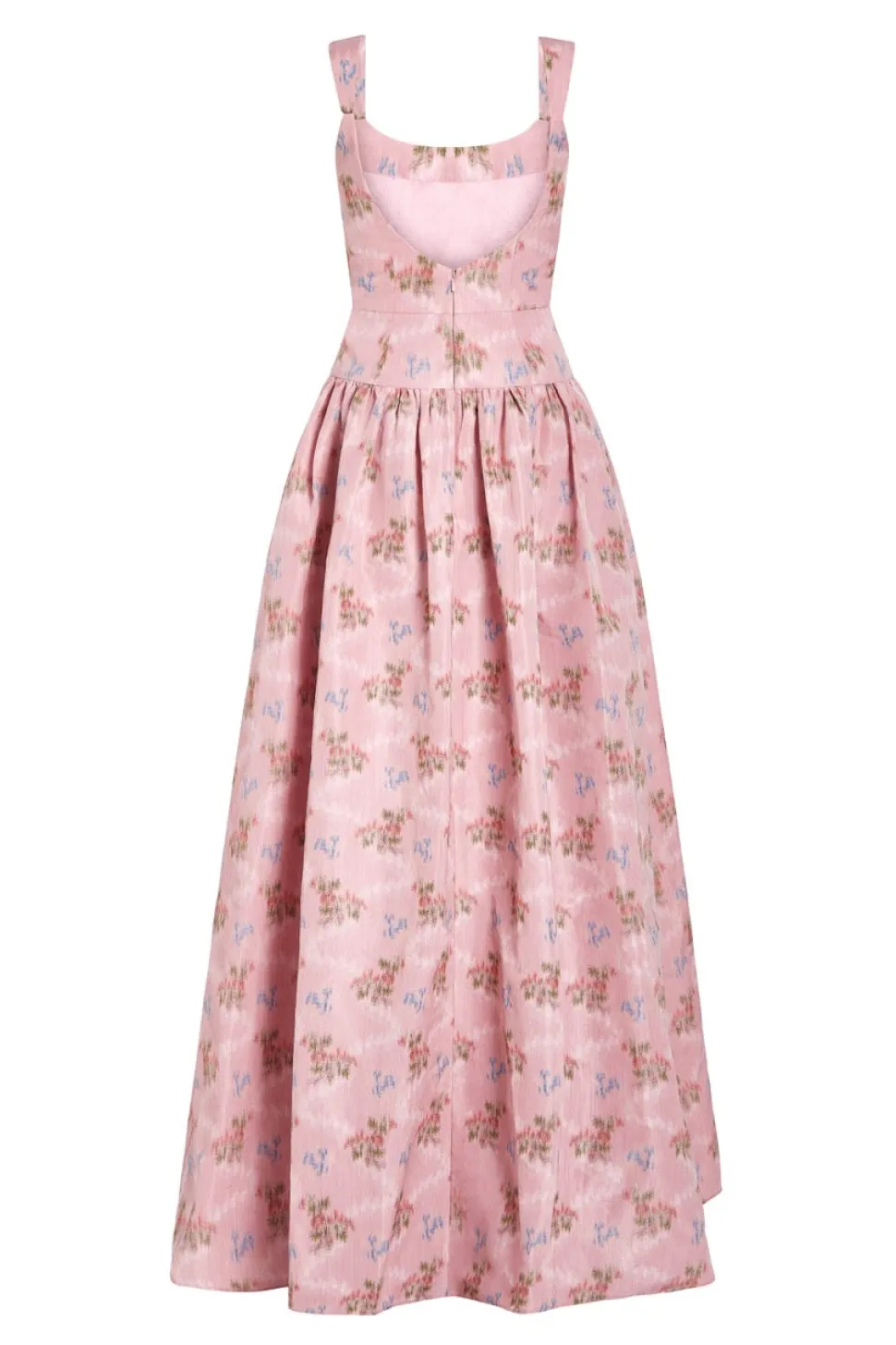 OTM Exclusive: Octavia Pink Floral Ikat Drop Waist Gown