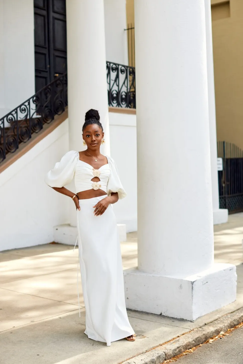 OTM Exclusive: Silk Rosa Cut Out Top in Ivory