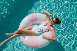 OTM Exclusive: The Flora One-Piece In White & Light Blue