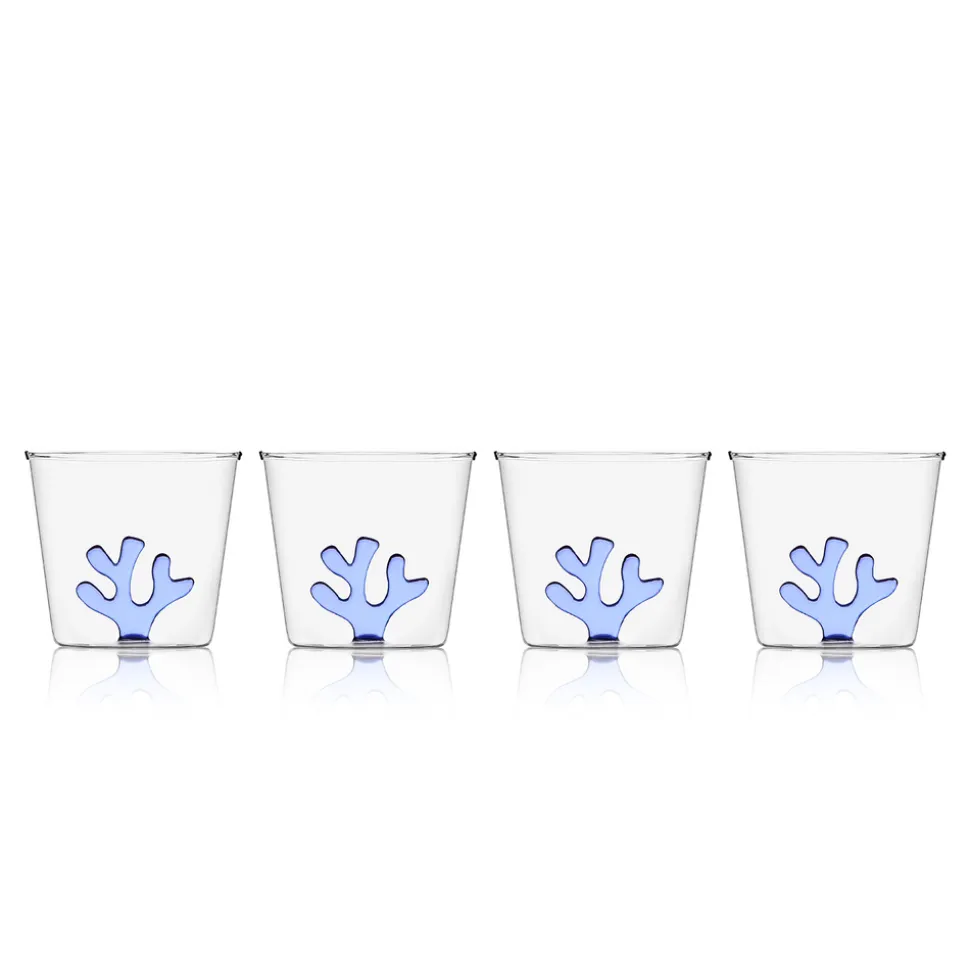 OTM Exclusive: Whimsical Tumbler Glasses in Blue, Set of 4