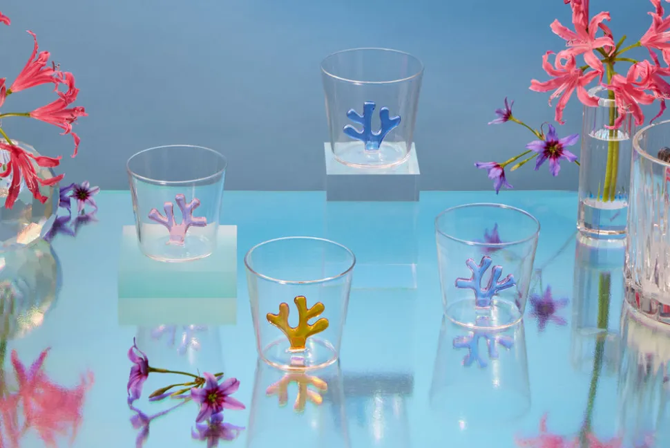 OTM Exclusive: Whimsical Tumbler Glasses in Blue, Set of 4
