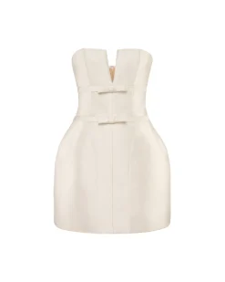 Ottilie Dress in Ivory Silk Wool