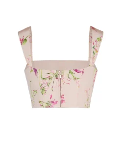 Oudine Top in Quartz Bloom Silk Faille