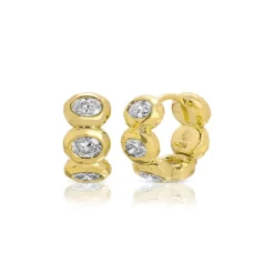 Oval Nesting Gem Huggy Hoops