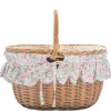 Oval Picnic Basket Made With Liberty Fabric in Betsy Candy Floss