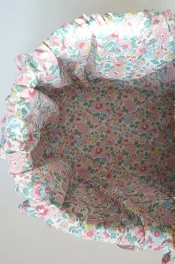 Oval Picnic Basket Made With Liberty Fabric in Betsy Candy Floss