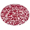 Oval Platter in in Red Swirl