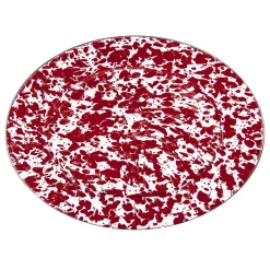 Oval Platter in in Red Swirl