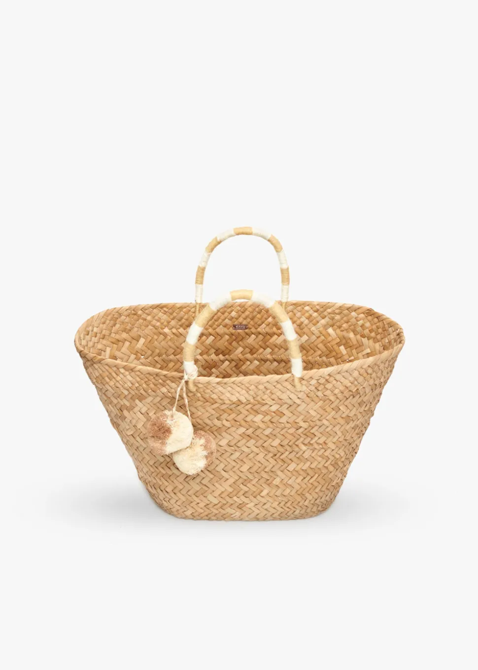 Oversized St Tropez Pom Pom Straw Tote