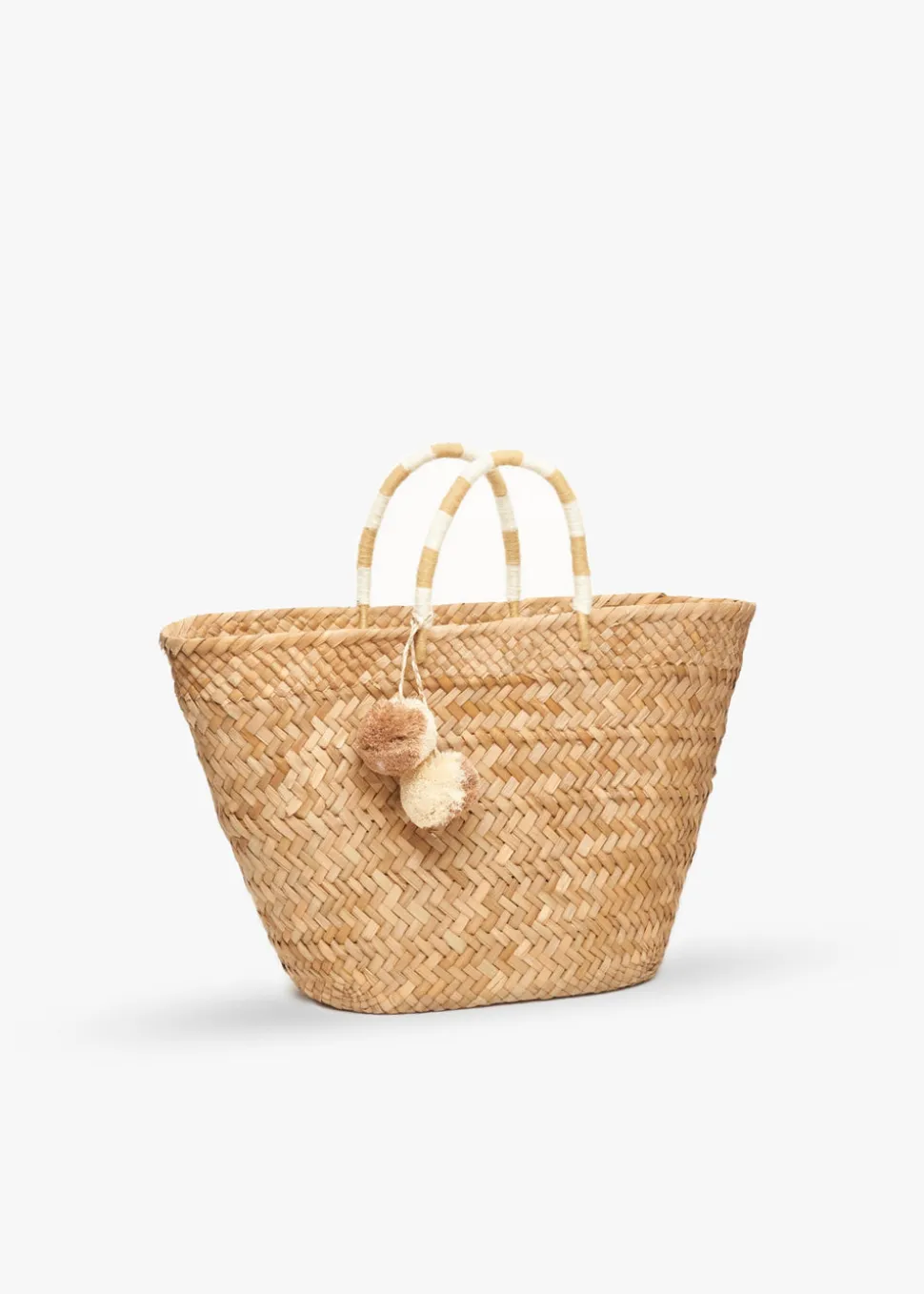 Oversized St Tropez Pom Pom Straw Tote