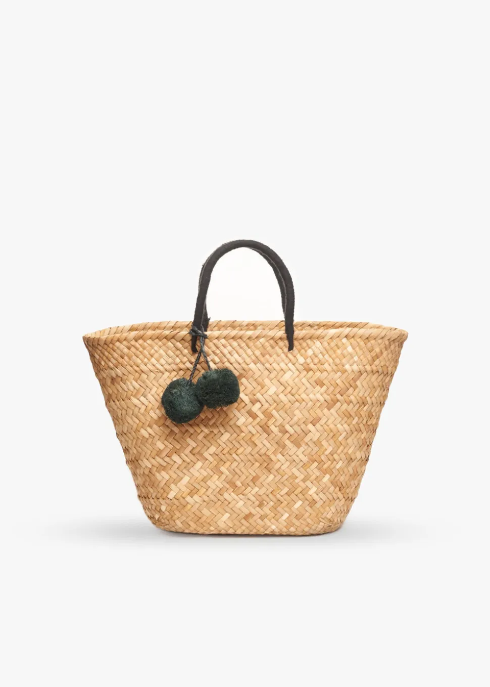 Oversized St Tropez Pom Pom Straw Tote