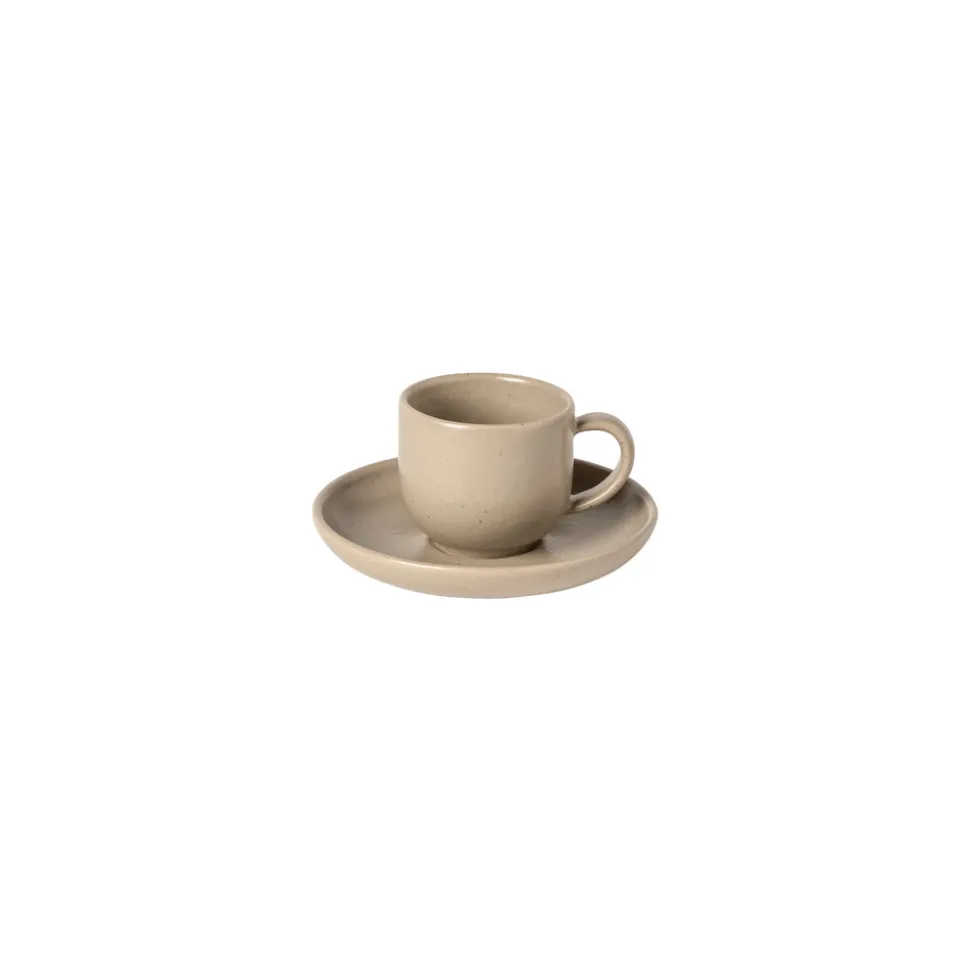 Pacifica Collection Coffee Cups & Saucers in Chestnut, Set of 6