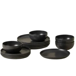 Pacifica Collection 12-pc Place Setting with Cereal Bowl in Seed Grey