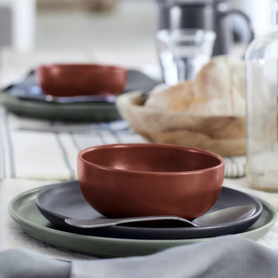 Pacifica Collection Salad Plates 9" in Seed Grey, Set of 6