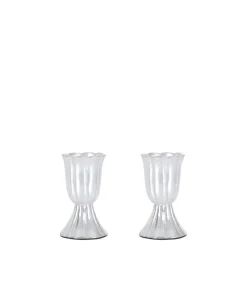 Pair of Fluted Candleholders in Silver