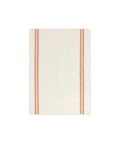 Pair of Striped Linen Tea Towels in Burnt Orange, Set of 2