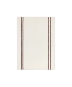 Pair of Striped Linen Tea Towels in Chocolate, Set of 2