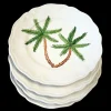 Palm Tree Scalloped Plate, Set of 6