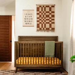 Palma 4-in-1 Convertible Crib with Toddler Bed Conversion Kit in Natural Walnut