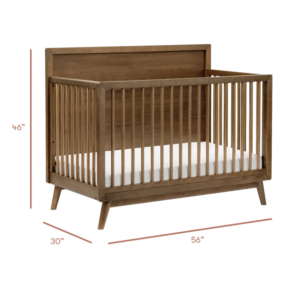 Palma 4-in-1 Convertible Crib with Toddler Bed Conversion Kit in Natural Walnut