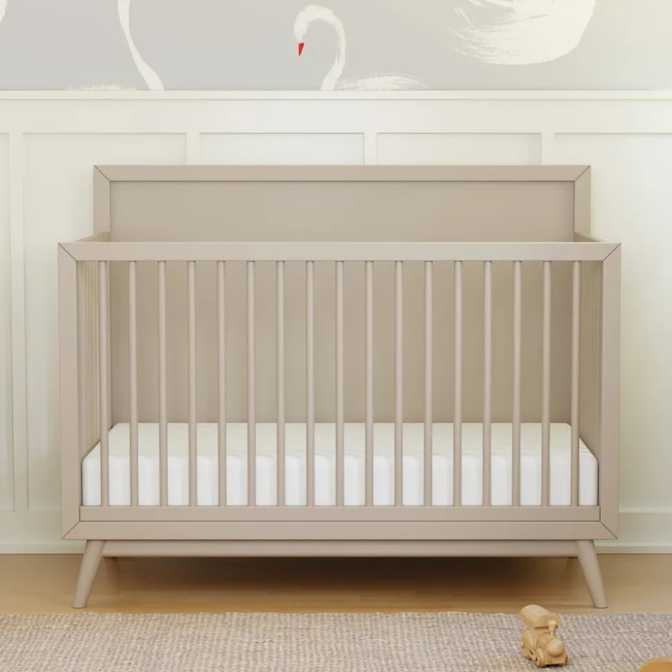 Palma 4-in-1 Convertible Crib with Toddler Bed Conversion Kit in Taupe