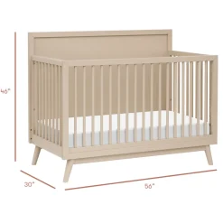 Palma 4-in-1 Convertible Crib with Toddler Bed Conversion Kit in Taupe