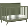Palma 4-in-1 Convertible Crib with Toddler Bed Conversion Kit in Olive