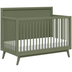 Palma 4-in-1 Convertible Crib with Toddler Bed Conversion Kit in Olive