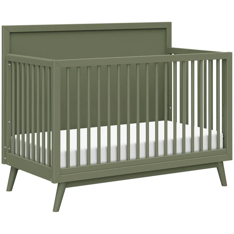 Palma 4-in-1 Convertible Crib with Toddler Bed Conversion Kit in Olive