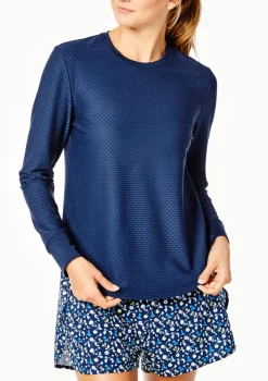 Palmetto Long Sleeve Top in Navy
