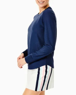 Palmetto Long Sleeve Top in Navy